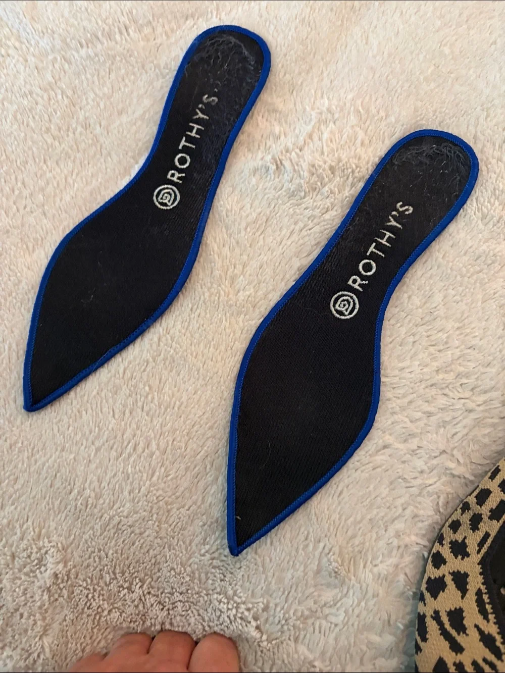 Rothy's Leopard Knit Pointed-Toe Flats in Beige and Black